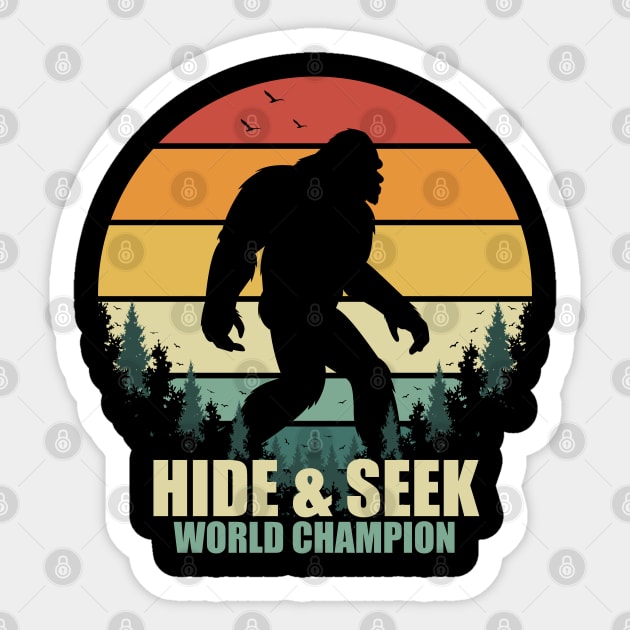 Sasquatch bigfoot Hide seek world champion - Bigfoot believer Vintage Gift Sticker by Tesszero